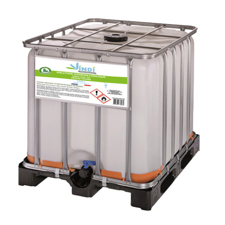 Vindi Désinfectant - solution hydroalcoolique menthe poivrée - Cuve IBC 1000L - Fabrication Française - 76% d'alcool - Virucide