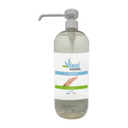 Vindi Désinfectant - gel hydroalcoolique - Flacon pompe de 1l - Fabrication Française - 76% d'alcool - Virucide -