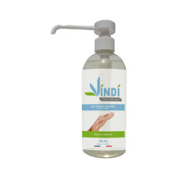 Vindi Désinfectant - gel hydroalcoolique - Flacon pompe de 500ml - Fabrication Française - 76% d'alcool - Virucide