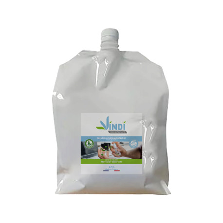 Vindi Désinfectant - bidon écorecharge 2,5L solution hydroalcoolique aromatisée - Menthe Poivrée