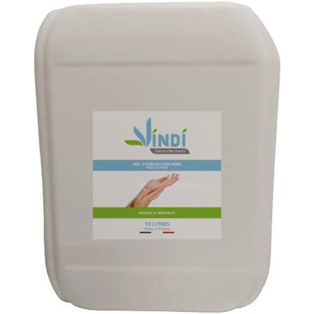 Vindi Désinfectant - gel hydroalcoolique - Bidon de 10L - Fabrication Française - 76% d'alcool - Virucide