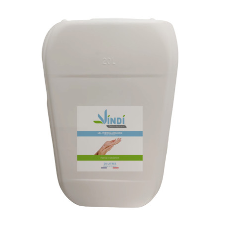 Vindi Désinfectant - gel hydroalcoolique - Bidon de 20L - Fabrication Française - 76% d'alcool - Virucide